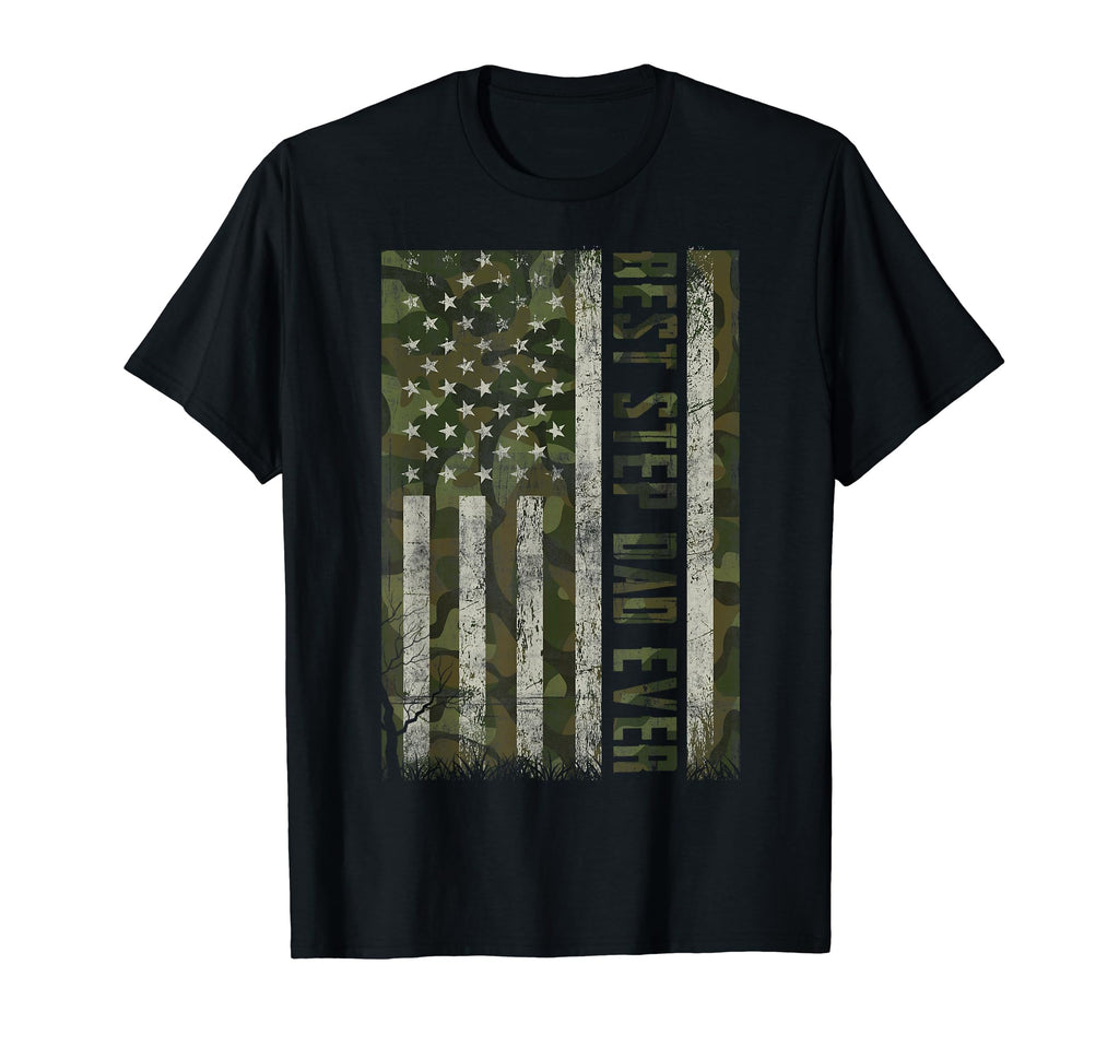 Best Step Dad Ever Us Flag Dad T-Shirt - Custom Art Print for Adults - T-Shirt, Sweatshirt, Hoodie