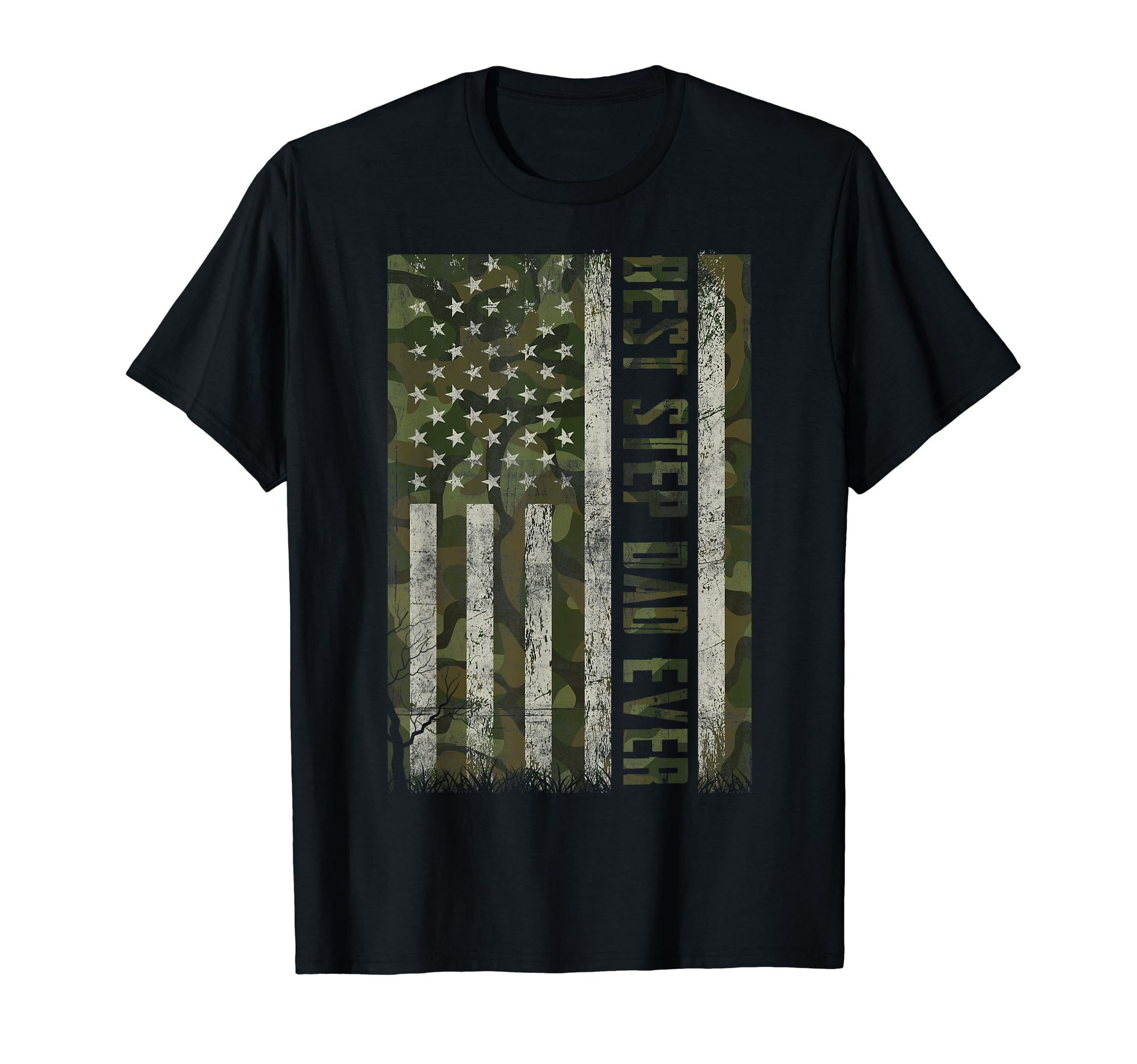 Best Step Dad Ever Us Flag Dad T-Shirt - Custom Art Print for Adults - T-Shirt, Sweatshirt, Hoodie