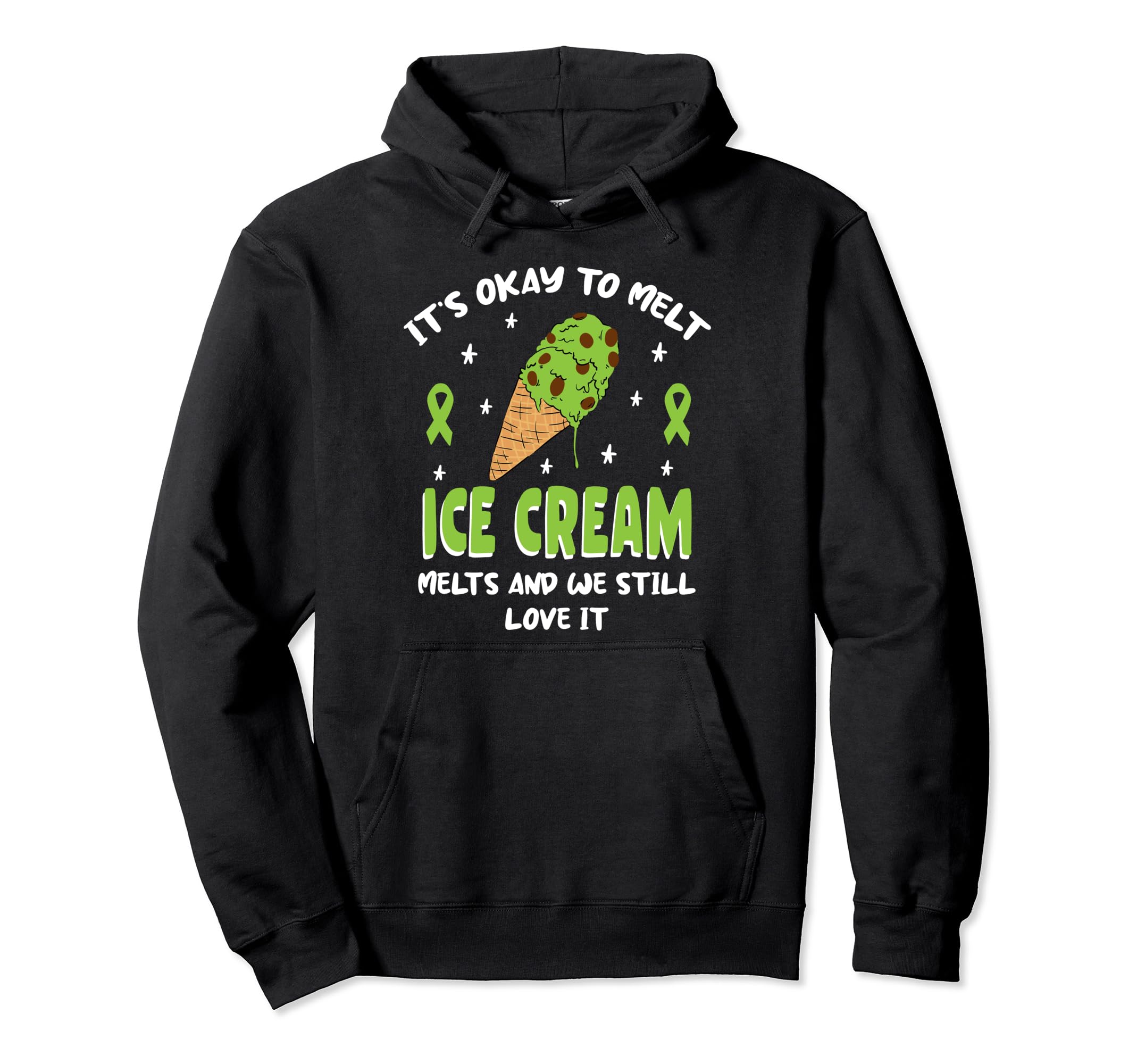 Ice Cream Melts Depression Mental Health Hoodie - Graphic Print Men Women - T-Shirt, Sweatshirt, Hoodie