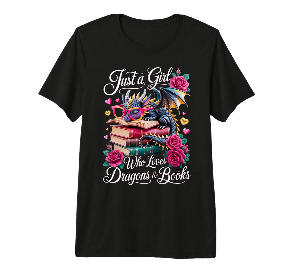 Just Who Loves Dragons And Books Adorable T-Shirt - Trendy Graphic Unisex - T-Shirt, Sweatshirt, Hoodie
