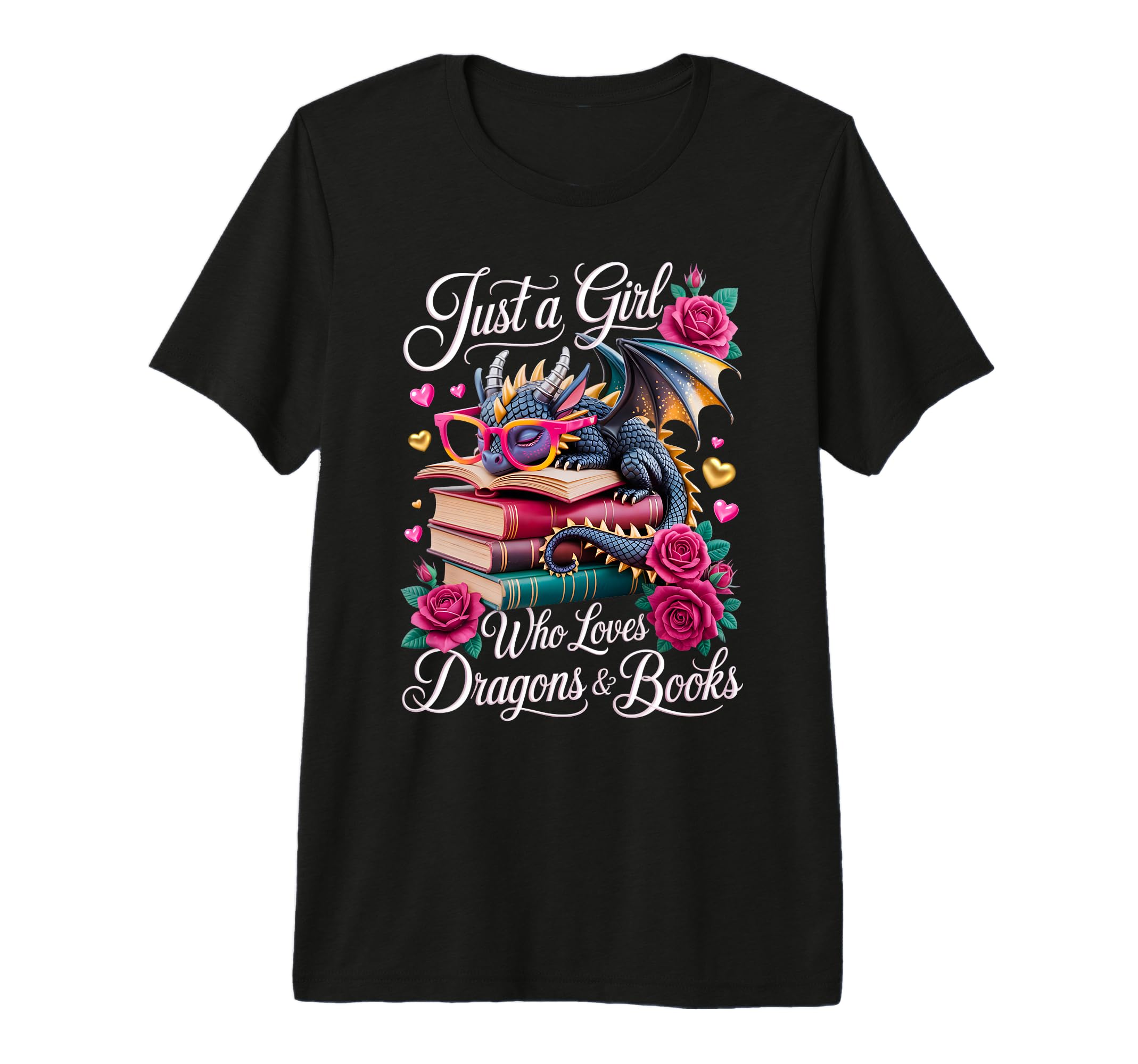 Just Who Loves Dragons And Books Adorable T-Shirt - Trendy Graphic Unisex - T-Shirt, Sweatshirt, Hoodie