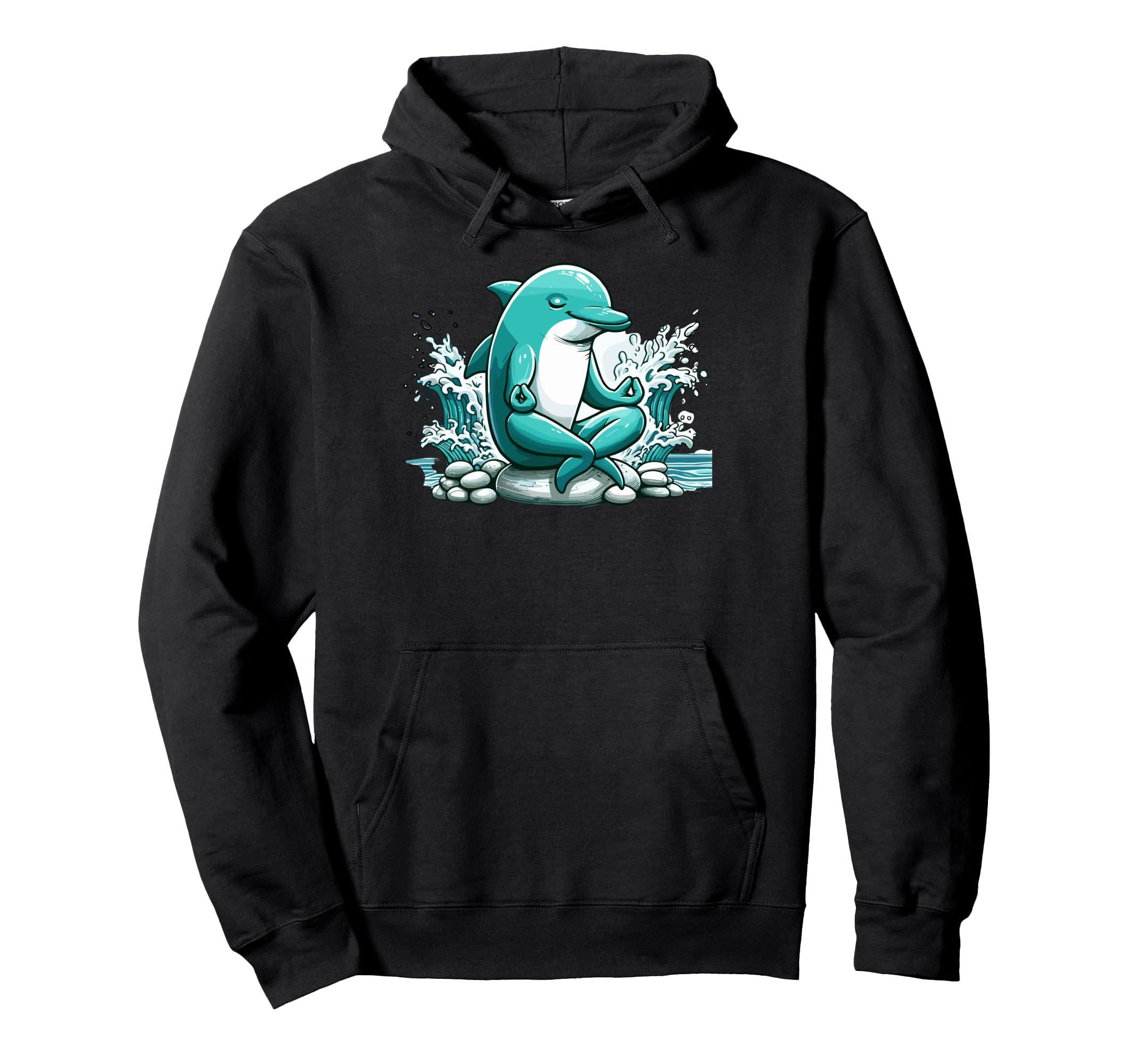 Meditation Dolphin Yoga Pose Relaxing Hoodie - Aesthetic Graphic Unisex - T-Shirt, Sweatshirt, Hoodie