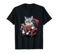 Cat Reading Book Nerd Kitty Bookworm T-Shirt - Novelty Apparel for Adults - T-Shirt, Sweatshirt, Hoodie