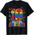 10 Years Old Boys Awesome Building Bricks 10th Birthday T-Shirt Unisex T-shirt, Sweatshirt, Hoodie, Long Sleeve Tee - T-Shirt, Sweatshirt, Hoodie