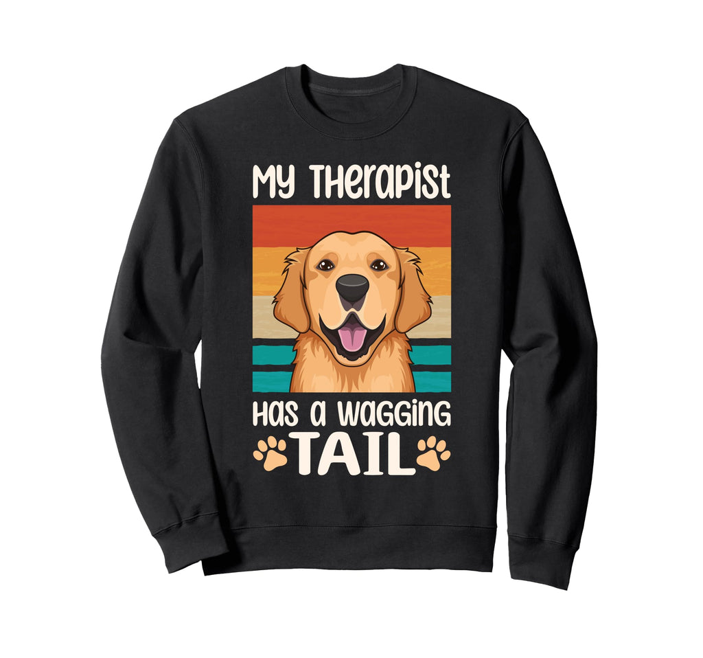 Retriever Therapy Service Dog Sweatshirt - Aesthetic Graphic Men Women - T-Shirt, Sweatshirt, Hoodie