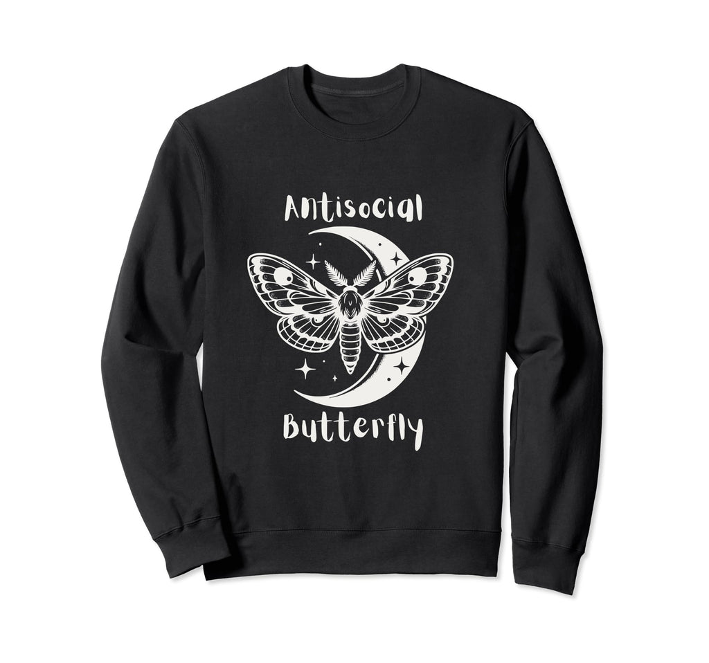 Antisocial Butterfly Sweatshirt - Casual Everyday Wear Unisex - T-Shirt, Sweatshirt, Hoodie