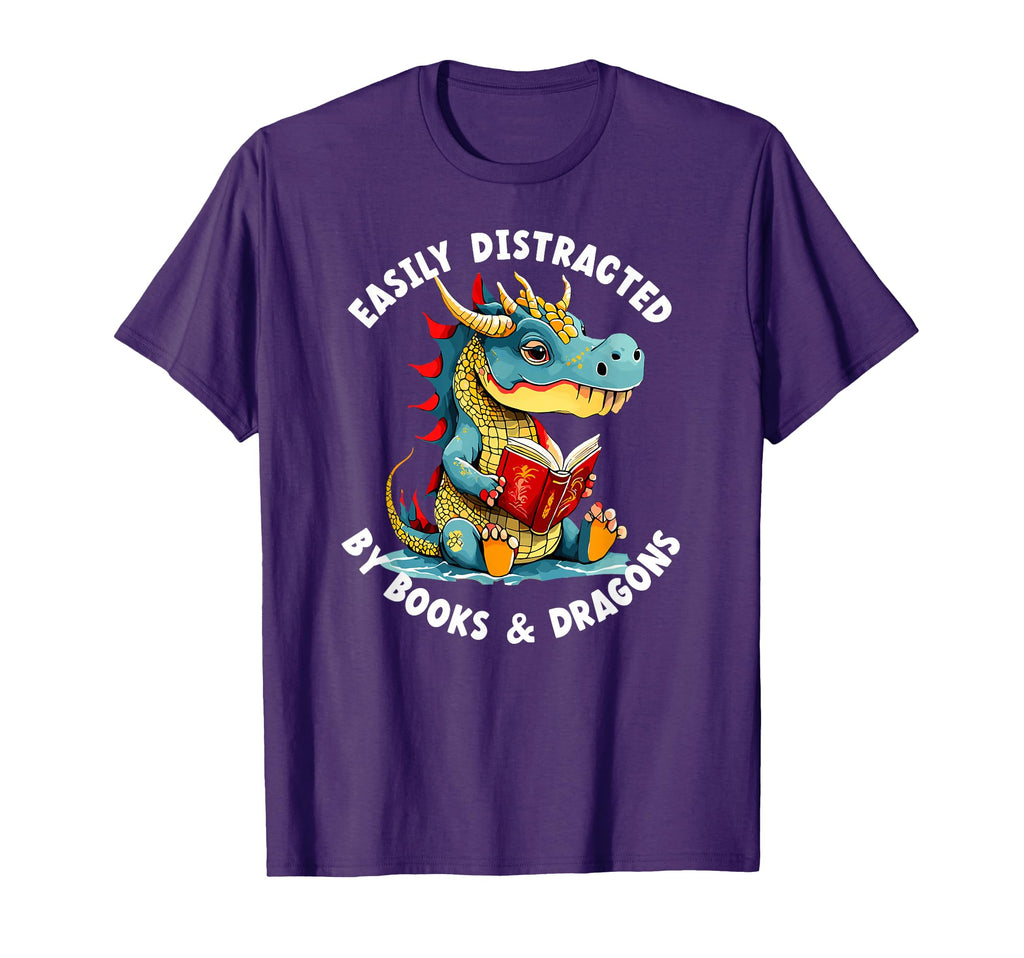 Easily Distracted Books Dragons Book T-Shirt - Unique Graphic Men Women - T-Shirt, Sweatshirt, Hoodie