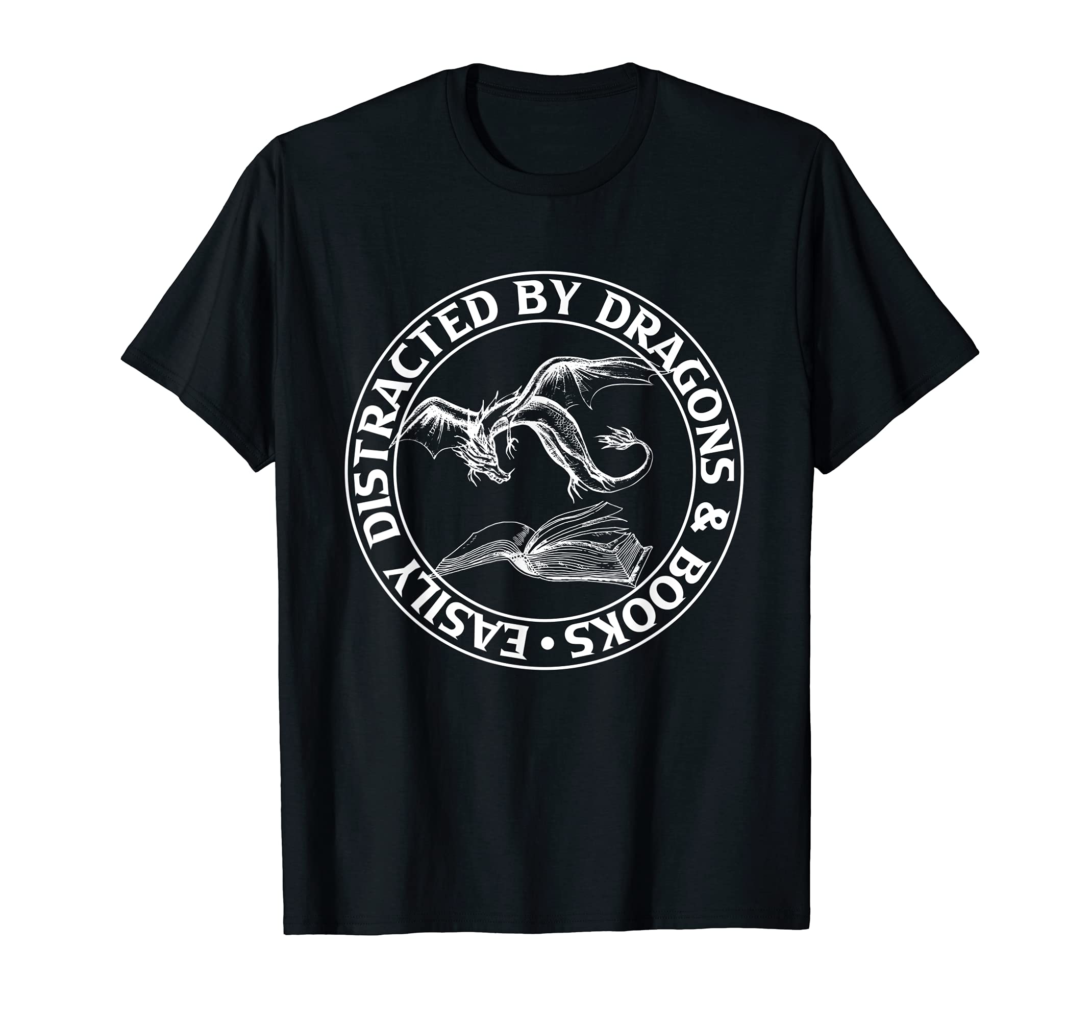 Easily Distracted Dragons Books Book T-Shirt - Aesthetic Graphic Men Women - T-Shirt, Sweatshirt, Hoodie