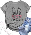 Funny Bunny Print T Shirt for Women Cute Grapic Leopard Shirts Family Blouse Gifts Easter Tops Tee - T-Shirt, Sweatshirt, Hoodie