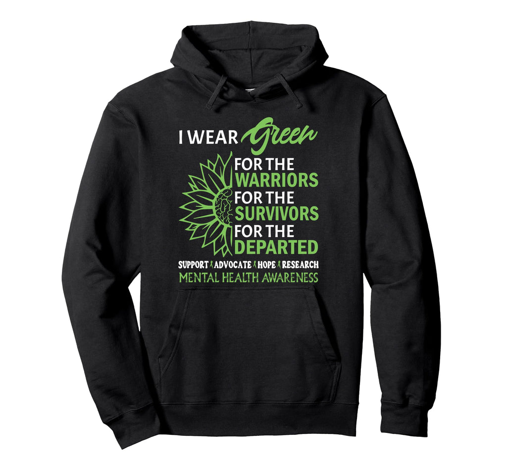 I Wear Green Fight Stigma Mental Health Hoodie - Trendy Graphic Men Women - T-Shirt, Sweatshirt, Hoodie