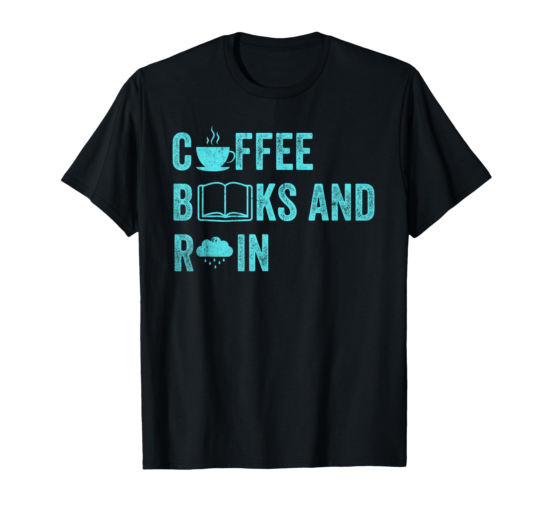 Coffee Books And Rain Coffee Book T-Shirt - Aesthetic Graphic for Adults - T-Shirt, Sweatshirt, Hoodie