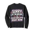 Sorry If Im Mean Im Overstimulated Sweatshirt - Minimalist Print Unisex - T-Shirt, Sweatshirt, Hoodie