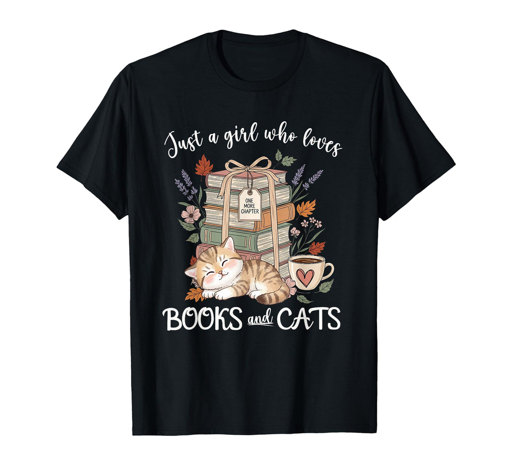 Pretty Just Who Loves Books And Cats T-Shirt - Streetwear Style Men Women - T-Shirt, Sweatshirt, Hoodie