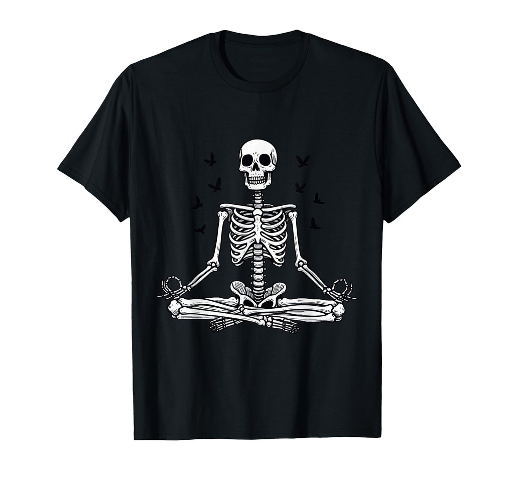 Meditation Skeleton Yoga Pose Relaxing T-Shirt - Novelty Apparel Unisex - T-Shirt, Sweatshirt, Hoodie