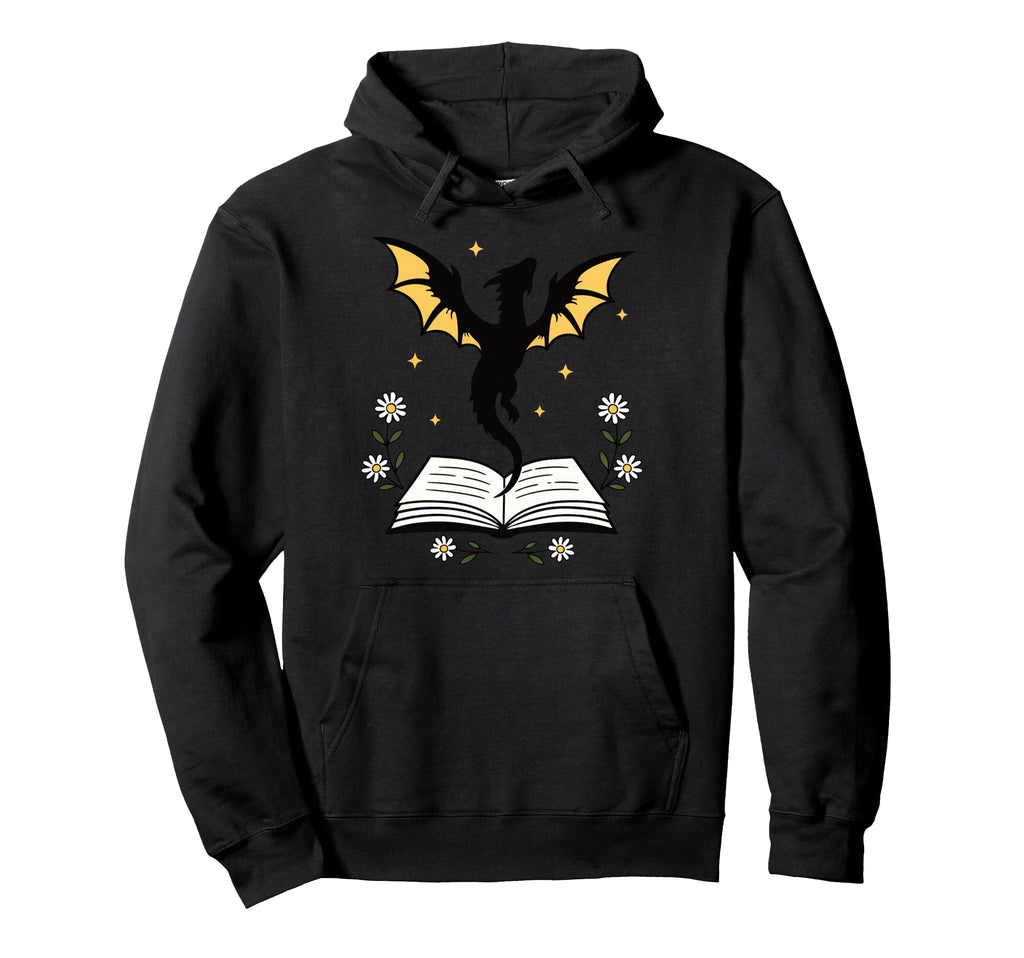 Dragon Book Lover Fantasy Reader Magic Hoodie - Minimalist Print Men Women - T-Shirt, Sweatshirt, Hoodie