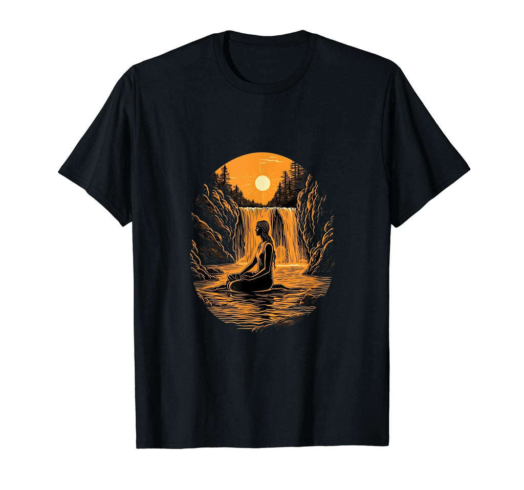 Yoga Yogi Waterfalls Spiritual T-Shirt - Unique Graphic for Adults - T-Shirt, Sweatshirt, Hoodie