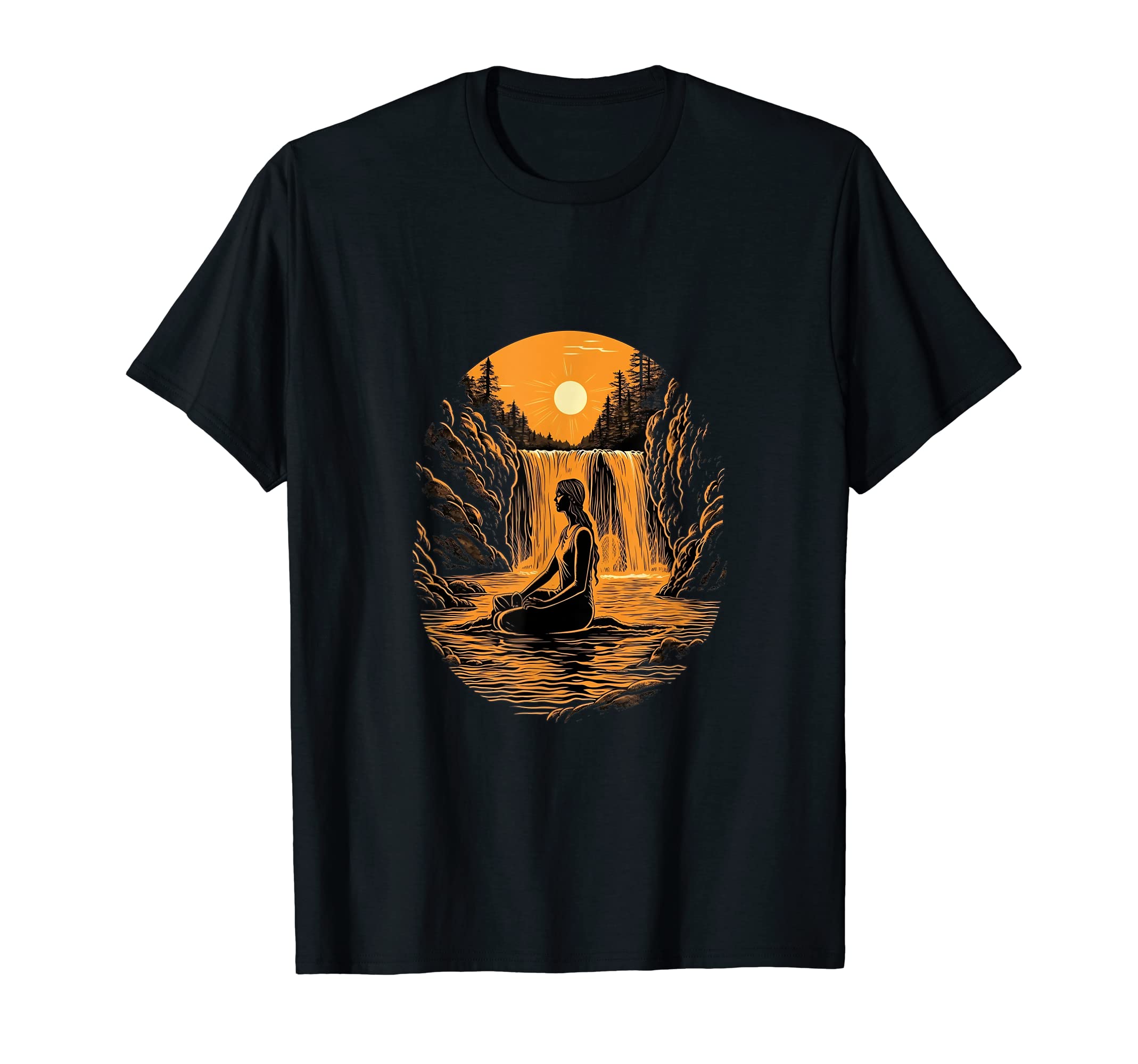 Yoga Yogi Waterfalls Spiritual T-Shirt - Unique Graphic for Adults - T-Shirt, Sweatshirt, Hoodie