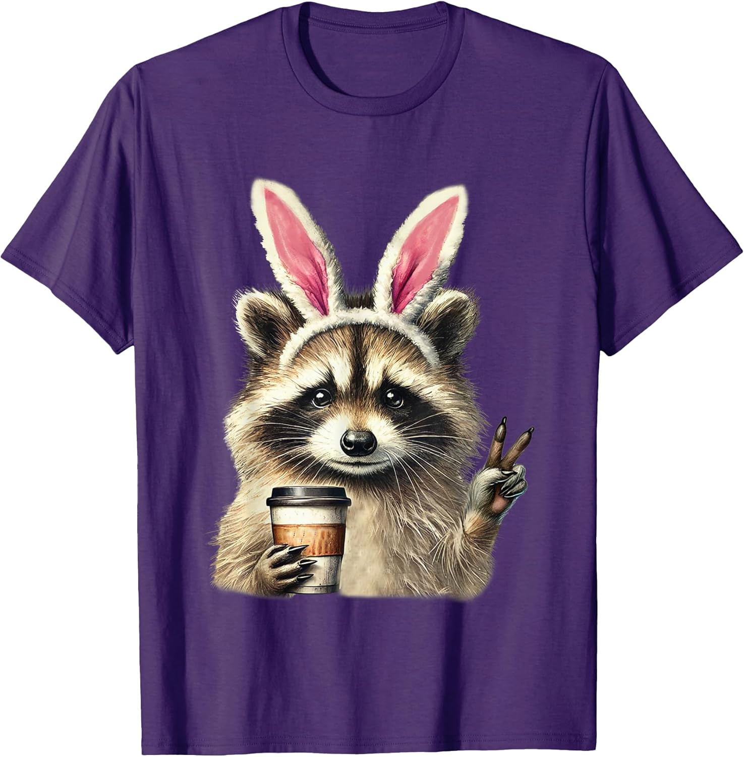 Funny Raccoon Iced Coffee Easter Bunny Easter Tees Unisex T-shirt, Sweatshirt, Hoodie, Long Sleeve Tee - T-Shirt, Sweatshirt, Hoodie