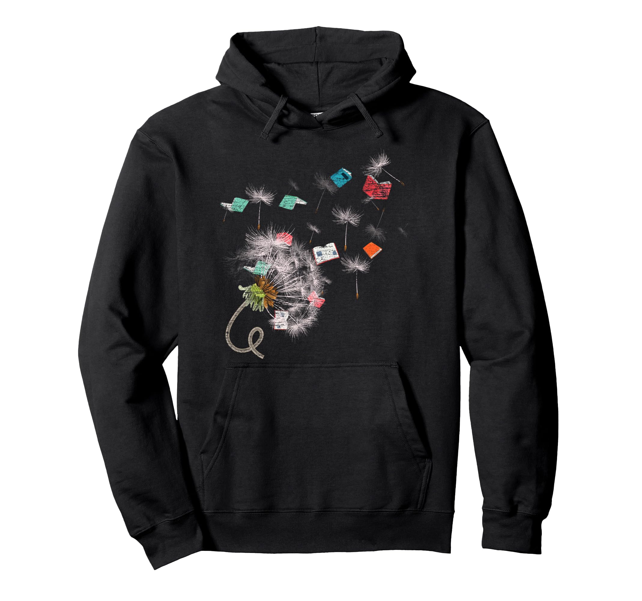 Book Librarian Dandelion Book Reading Hoodie - Unique Graphic for Adults - T-Shirt, Sweatshirt, Hoodie