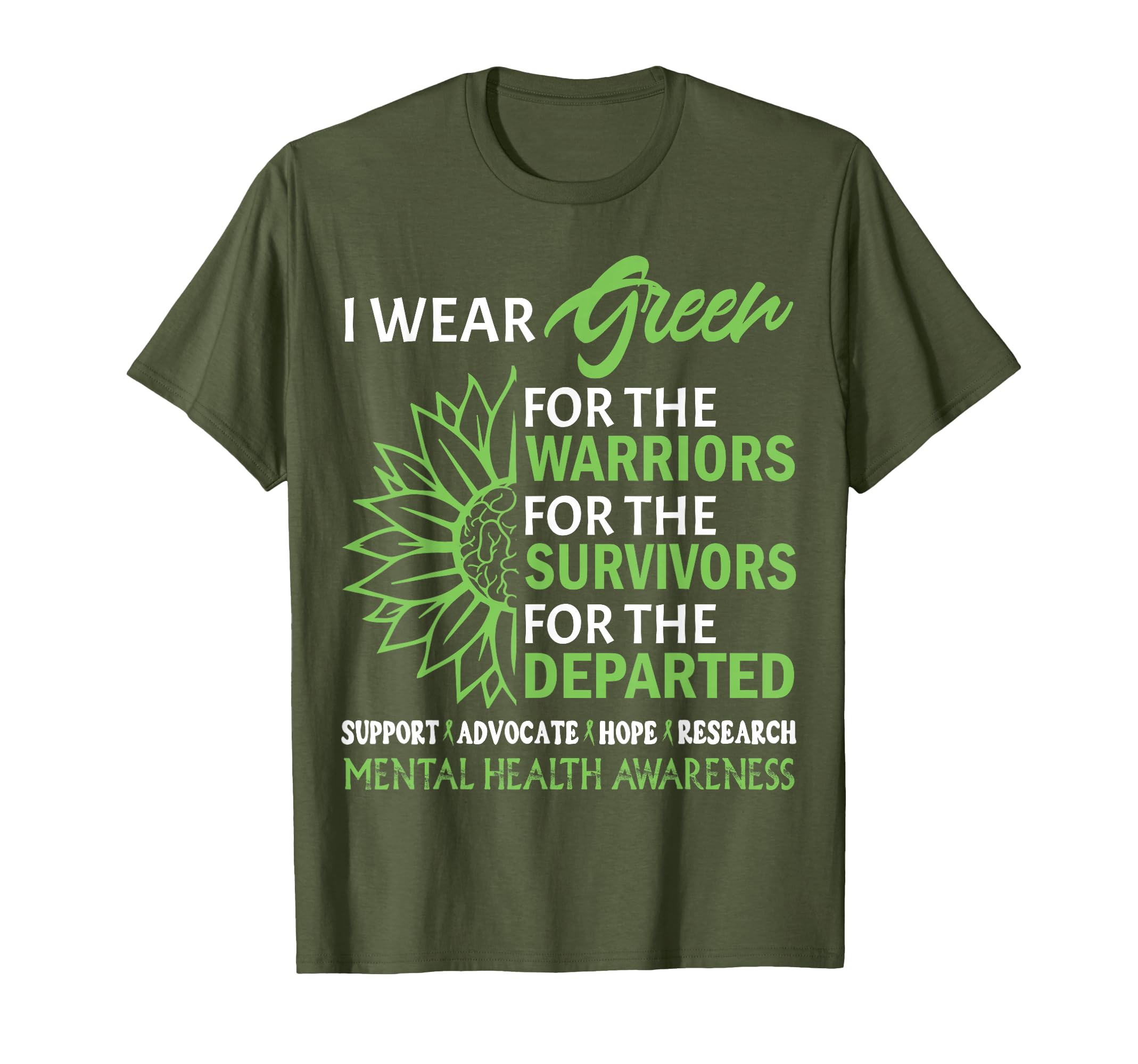 I Wear Green Fight Stigma Mental Health T-Shirt - Unique Graphic Unisex - T-Shirt, Sweatshirt, Hoodie