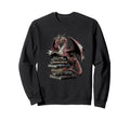 Wise Dragon Reading Books Fantasy Sweatshirt - Casual Everyday Wear Unisex - T-Shirt, Sweatshirt, Hoodie