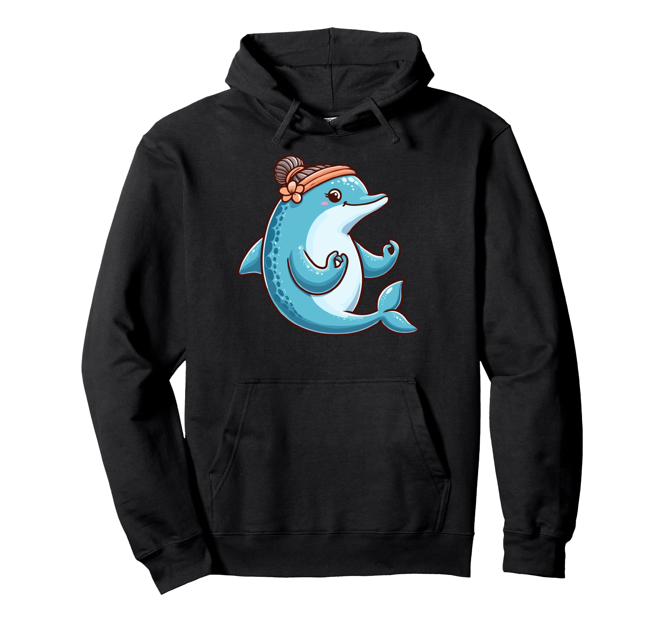 Meditation Dolphin Yoga Pose Relaxing Animal Hoodie - Trendy Graphic Unisex - T-Shirt, Sweatshirt, Hoodie