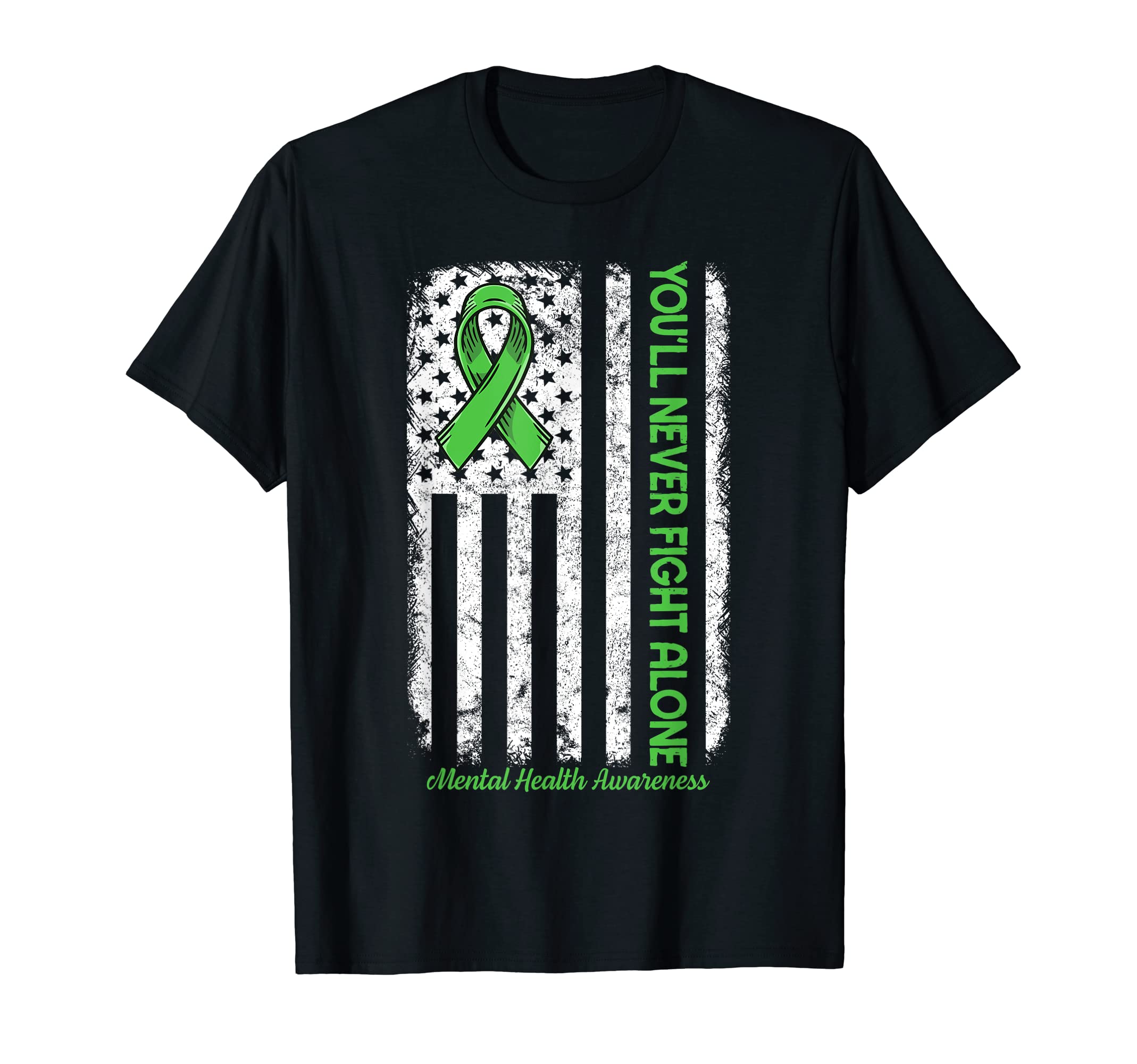 Youll Never Fight Alone Flag Green T-Shirt - Streetwear Style Unisex - T-Shirt, Sweatshirt, Hoodie