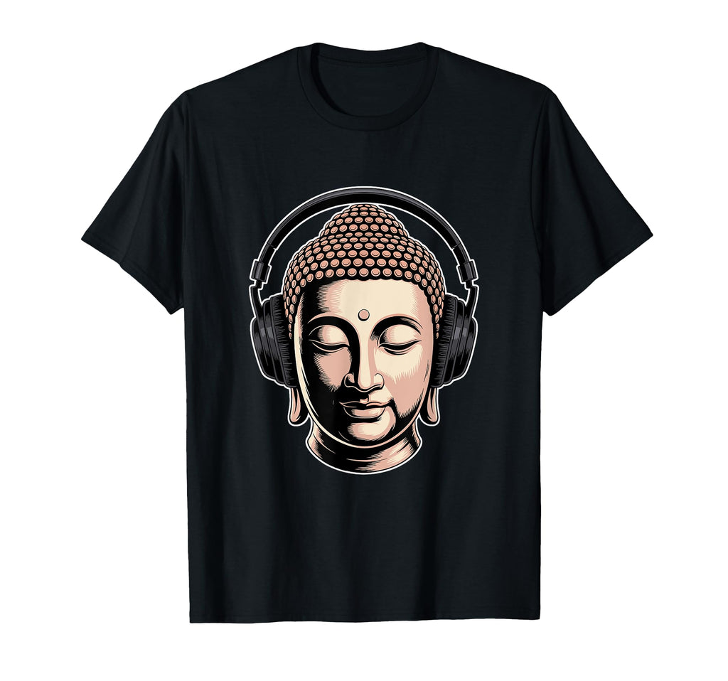 Buddha Headphones Mindfulness Music T-Shirt - Custom Art Print for Adults - T-Shirt, Sweatshirt, Hoodie