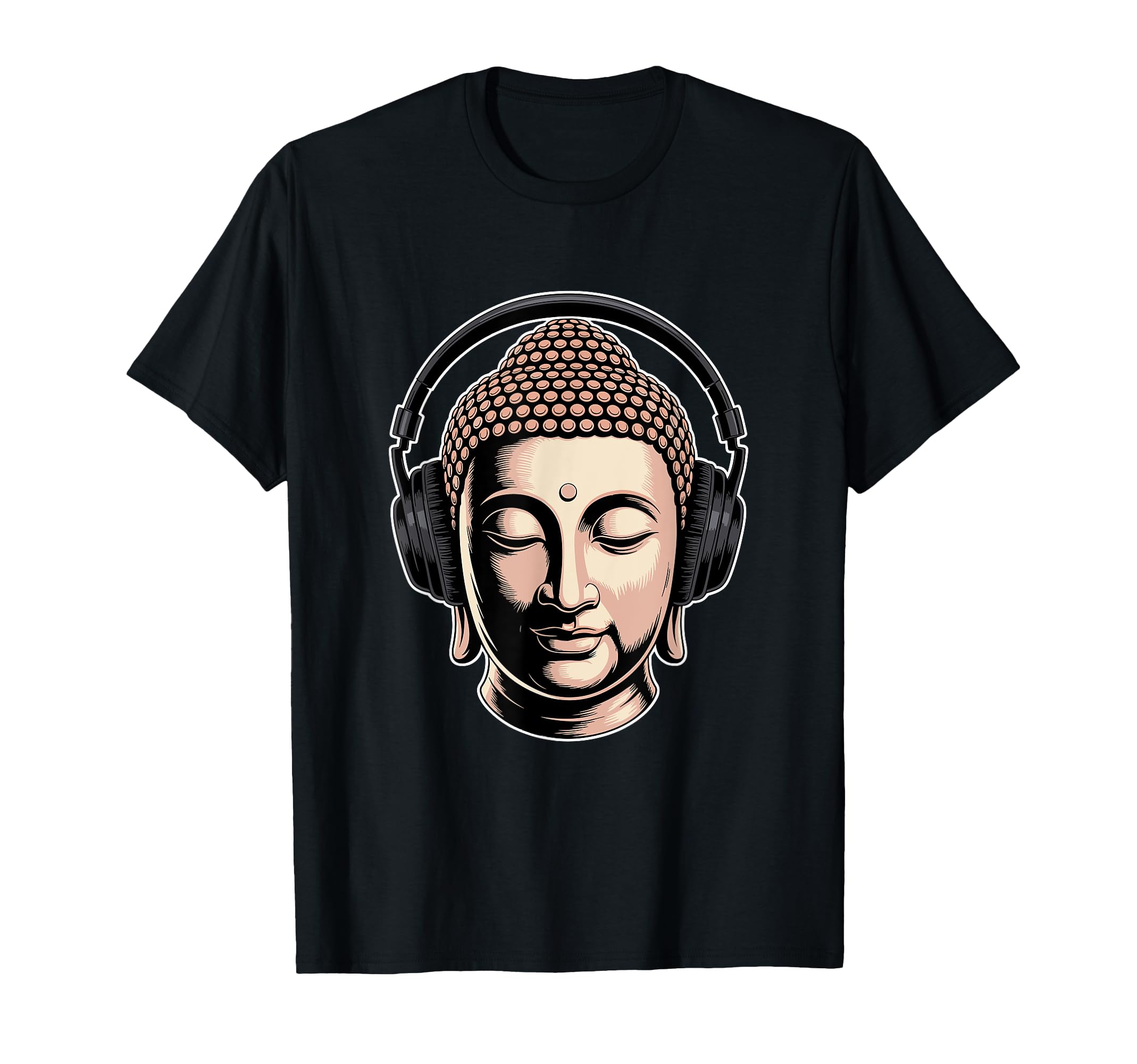Buddha Headphones Mindfulness Music T-Shirt - Custom Art Print for Adults - T-Shirt, Sweatshirt, Hoodie