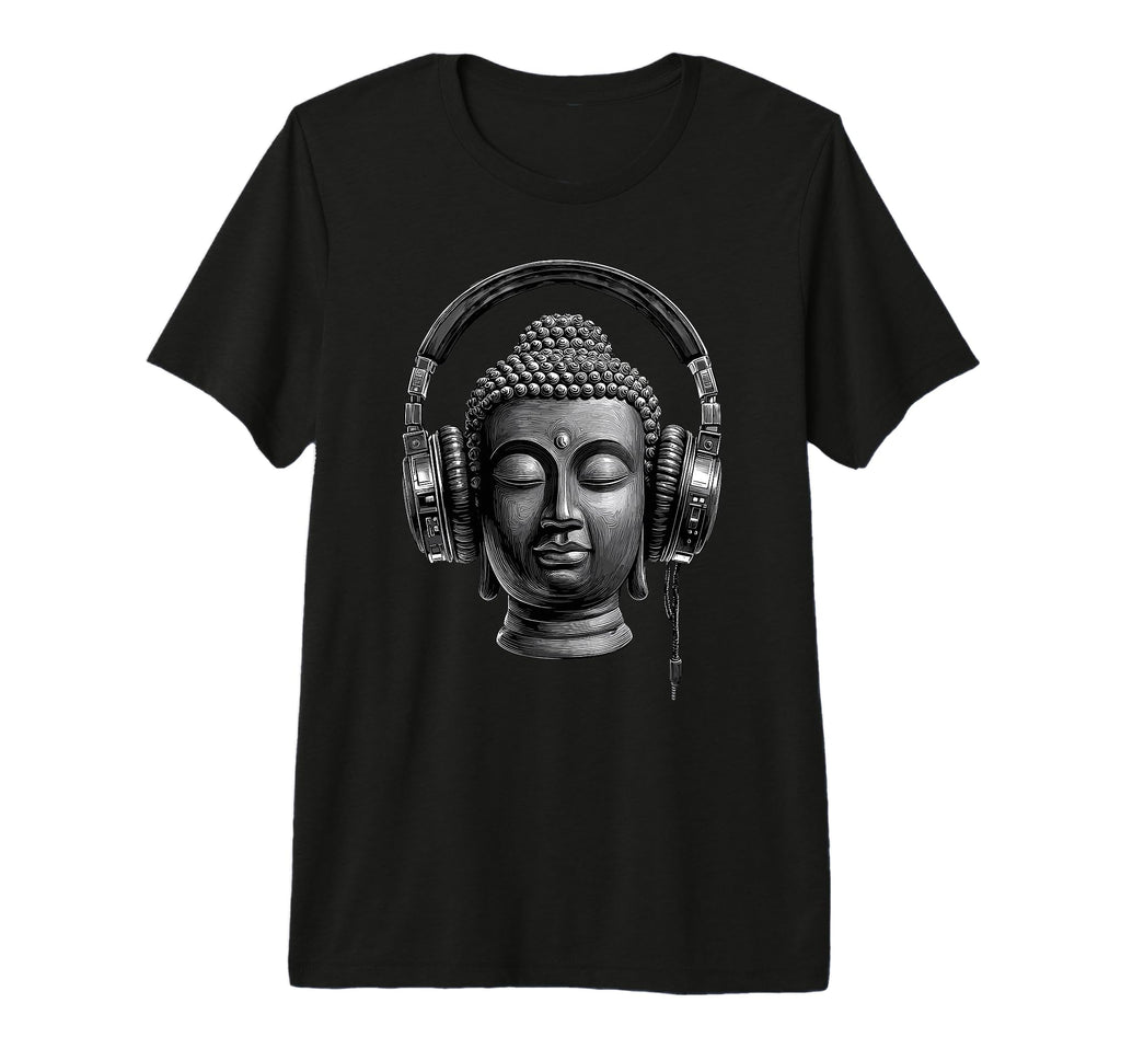 Buddha Headphones Mindfulness Music T-Shirt - Trendy Graphic Men Women - T-Shirt, Sweatshirt, Hoodie