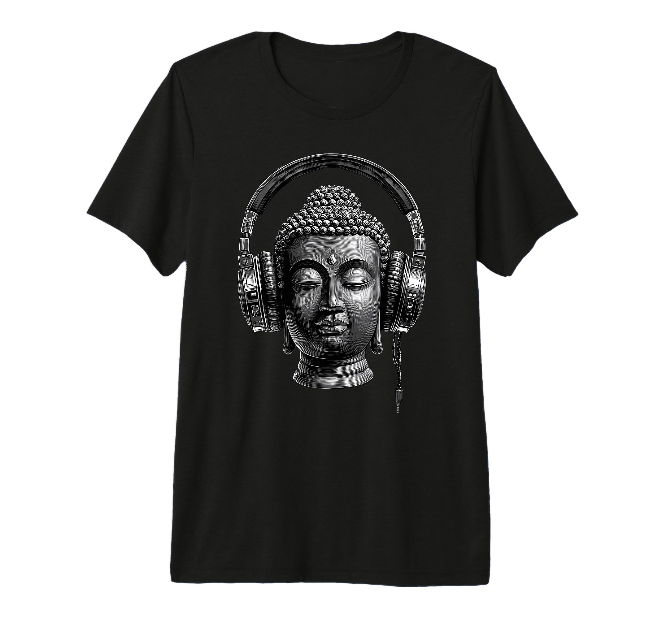 Buddha Headphones Mindfulness Music T-Shirt - Trendy Graphic Men Women - T-Shirt, Sweatshirt, Hoodie