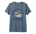 Getting My Steps Walking Lord Raccoon Tri T-Shirt - Graphic Print Unisex - T-Shirt, Sweatshirt, Hoodie