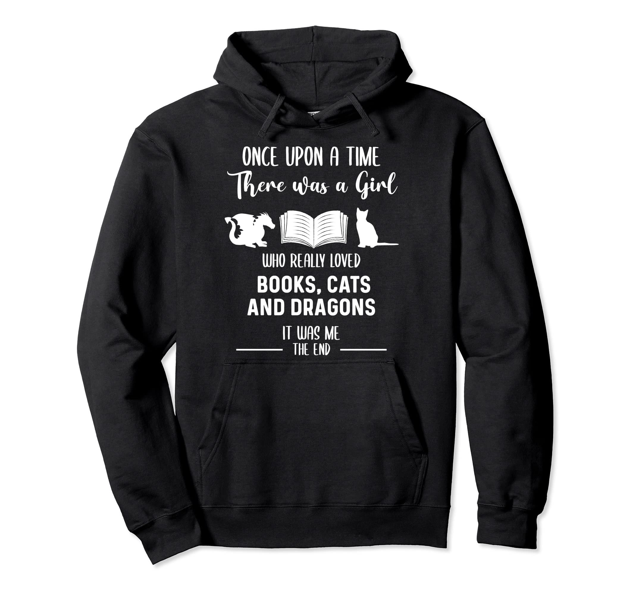 Who Loved Books Cats And Dragons Reading Hoodie - Unique Graphic for Adults - T-Shirt, Sweatshirt, Hoodie