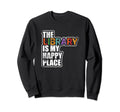 Library Is My Happy Place Book Sweatshirt - Novelty Apparel for Adults - T-Shirt, Sweatshirt, Hoodie