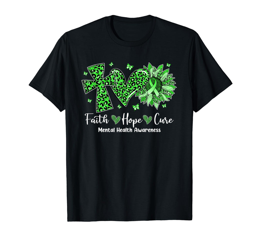 Faith Hope Cure Sunflower Leopard T-Shirt - Casual Everyday Wear Unisex - T-Shirt, Sweatshirt, Hoodie