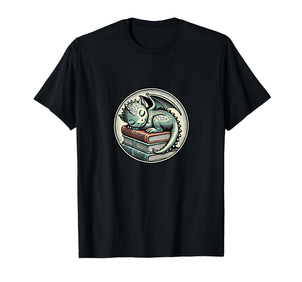Sleeping Dragon Books Illustration Readers T-Shirt - Novelty Apparel Unisex - T-Shirt, Sweatshirt, Hoodie