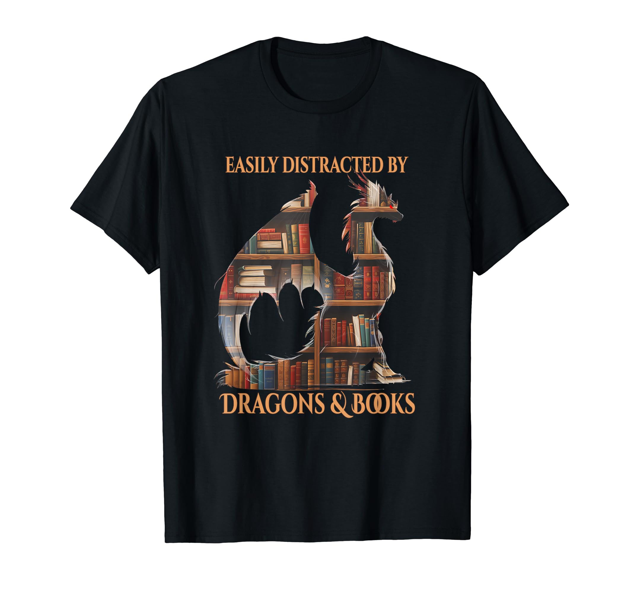 Easily Distracted Dragons And Books T-Shirt - Aesthetic Graphic Unisex - T-Shirt, Sweatshirt, Hoodie