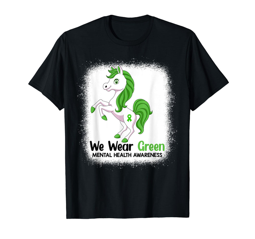 Unicorn May I Wear Green Mental Health T-Shirt - Minimalist Print Unisex - T-Shirt, Sweatshirt, Hoodie