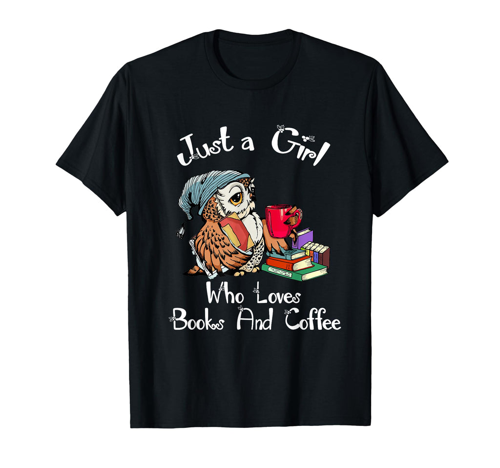 Just Who Loves Books And Coffee Nerd Owl T-Shirt - Minimalist Print Unisex - T-Shirt, Sweatshirt, Hoodie