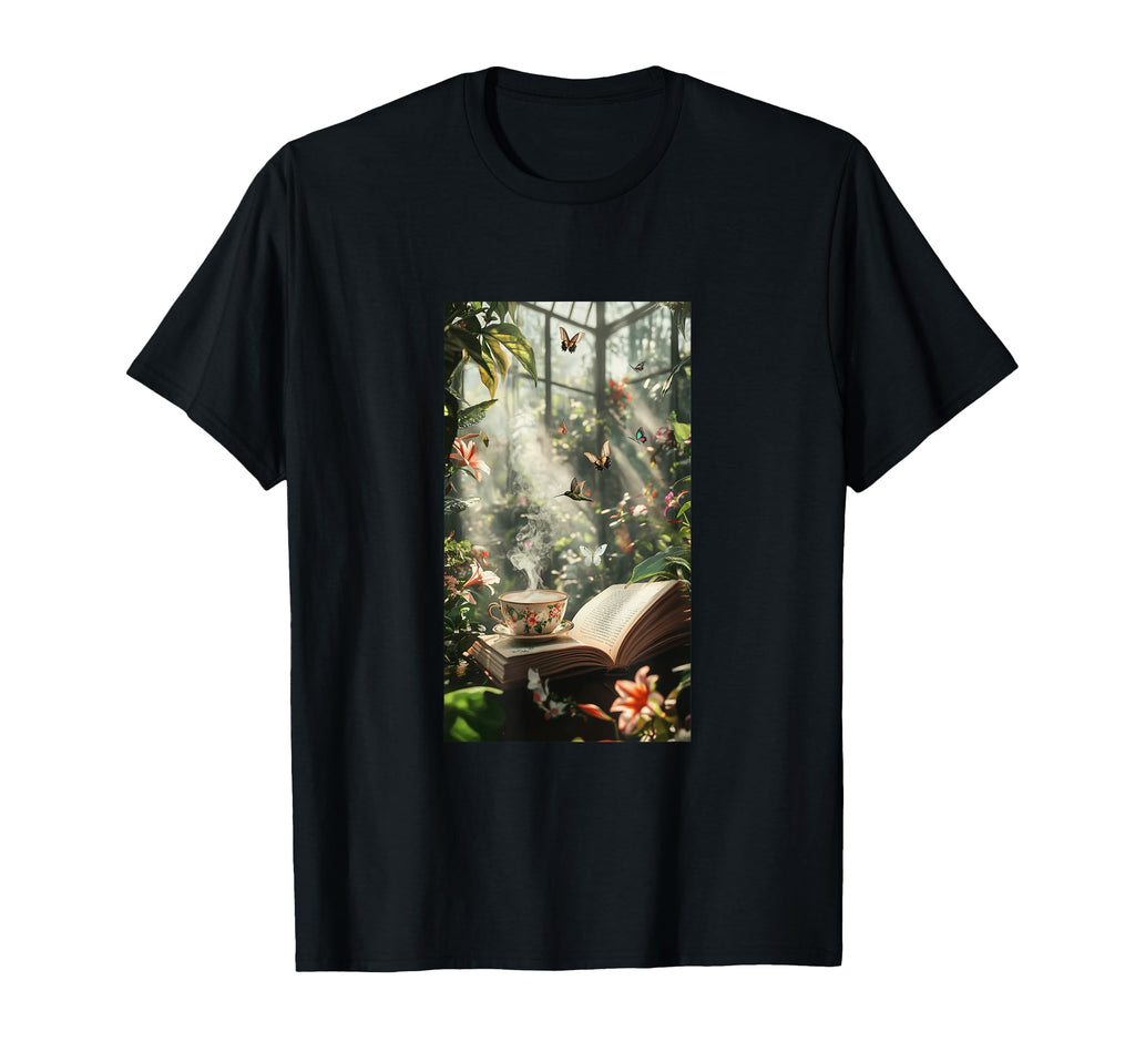 Magical Book Floral Coffee Books Nature T-Shirt - Graphic Print Men Women - T-Shirt, Sweatshirt, Hoodie