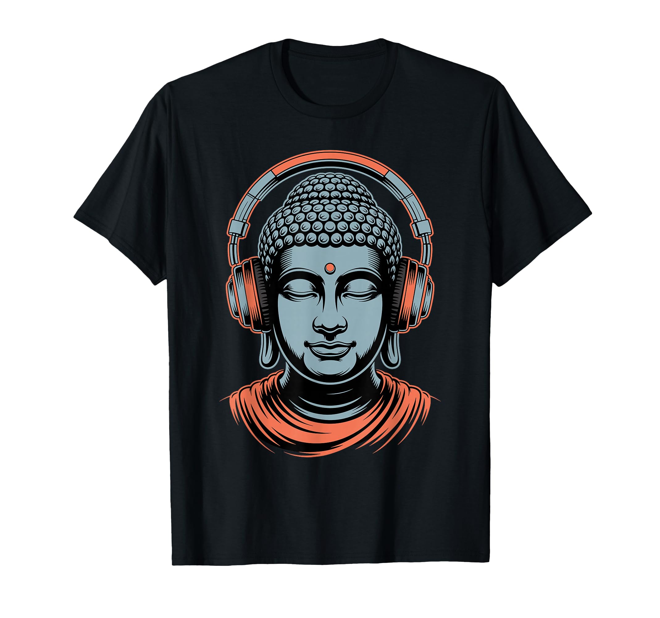Buddha Headphones Mindfulness T-Shirt - Fun Novelty Design for Adults - T-Shirt, Sweatshirt, Hoodie