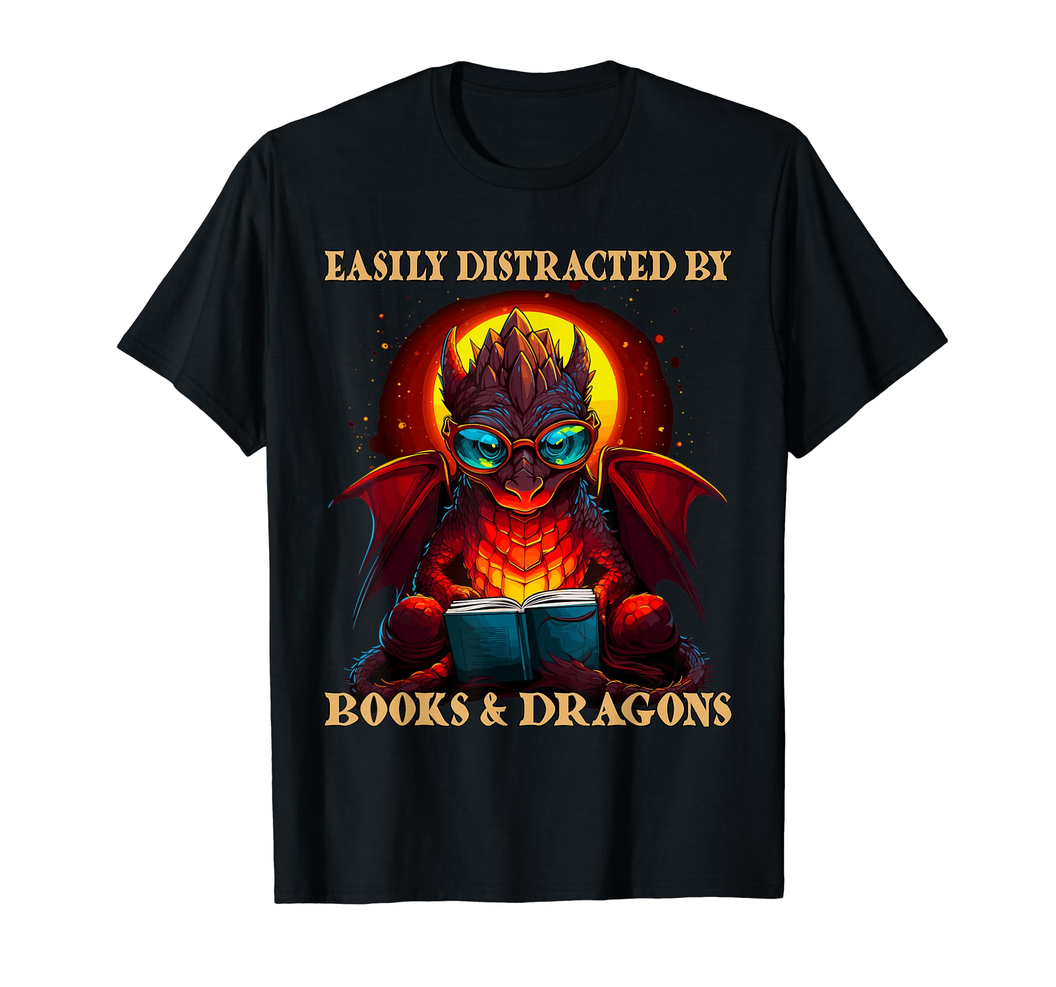 Easily Distracted Books And Dragons T-Shirt - Streetwear Style for Adults - T-Shirt, Sweatshirt, Hoodie