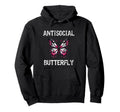 Antisocial Butterfly Introvert Teen Hoodie - Fun Novelty Design for Adults - T-Shirt, Sweatshirt, Hoodie