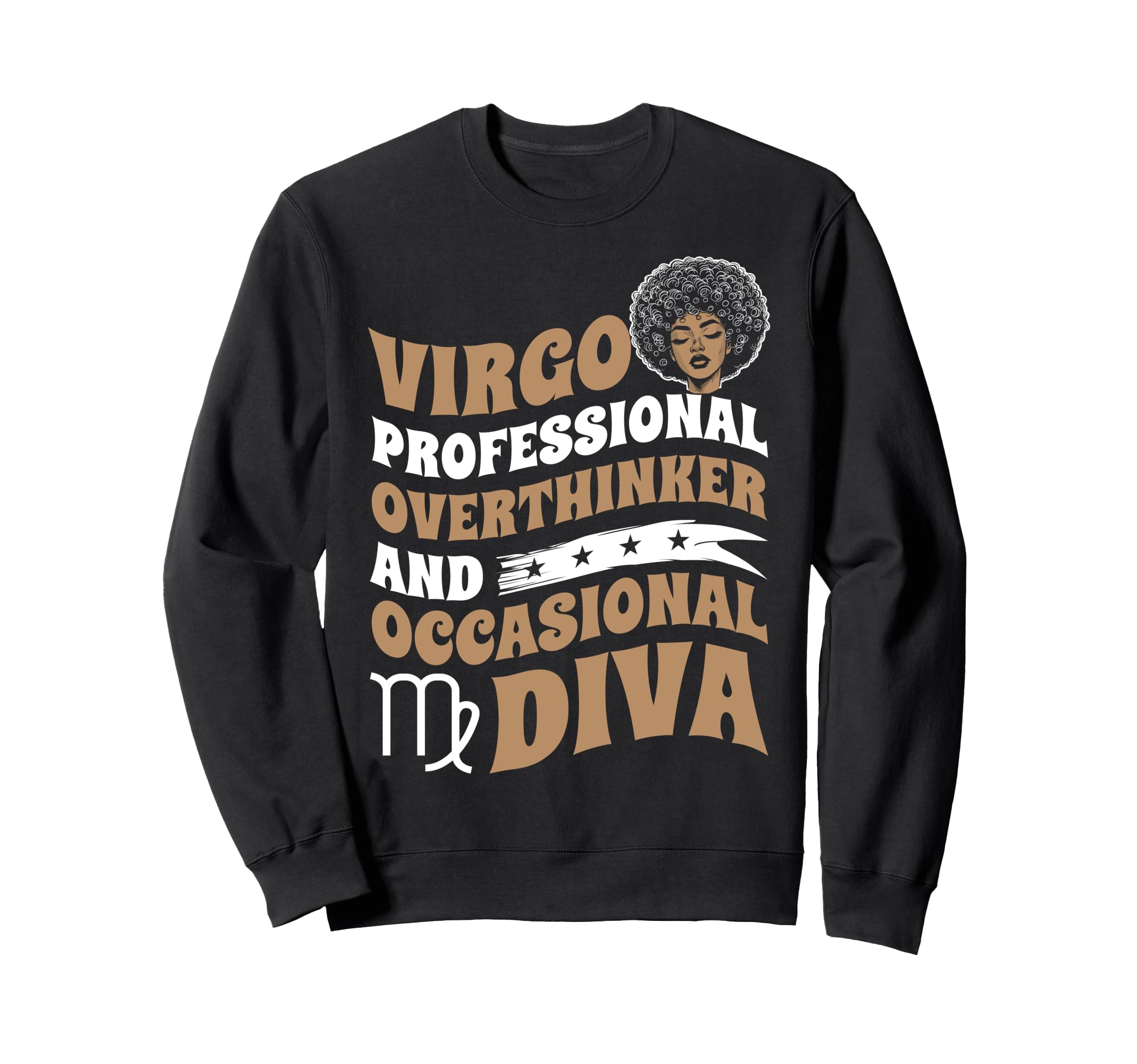 Virgo Professional Overthinker Black Sweatshirt - Minimalist Print Unisex - T-Shirt, Sweatshirt, Hoodie