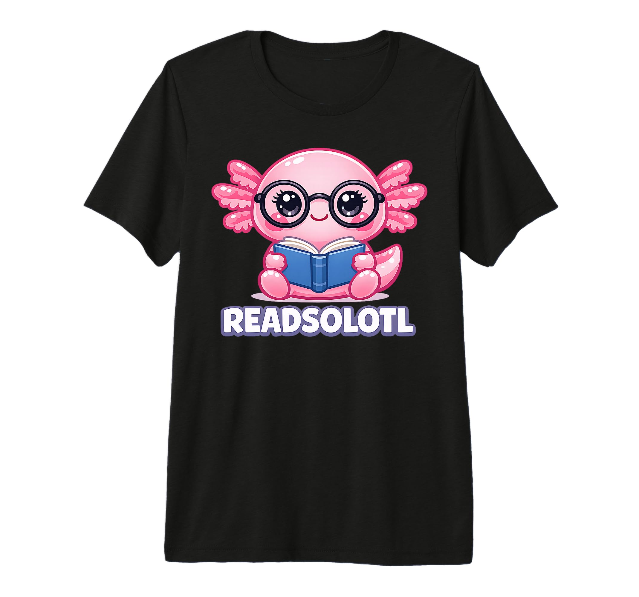 Axolotl Funny Bibliophile Bookworm T-Shirt - Custom Art Print Unisex - T-Shirt, Sweatshirt, Hoodie
