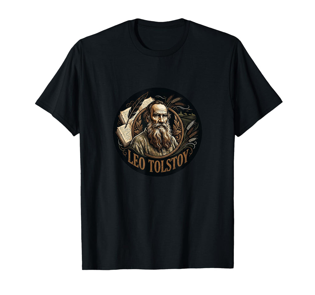 Leo Tolstoy Portrait Russian Literature T-Shirt - Novelty Apparel Unisex - T-Shirt, Sweatshirt, Hoodie