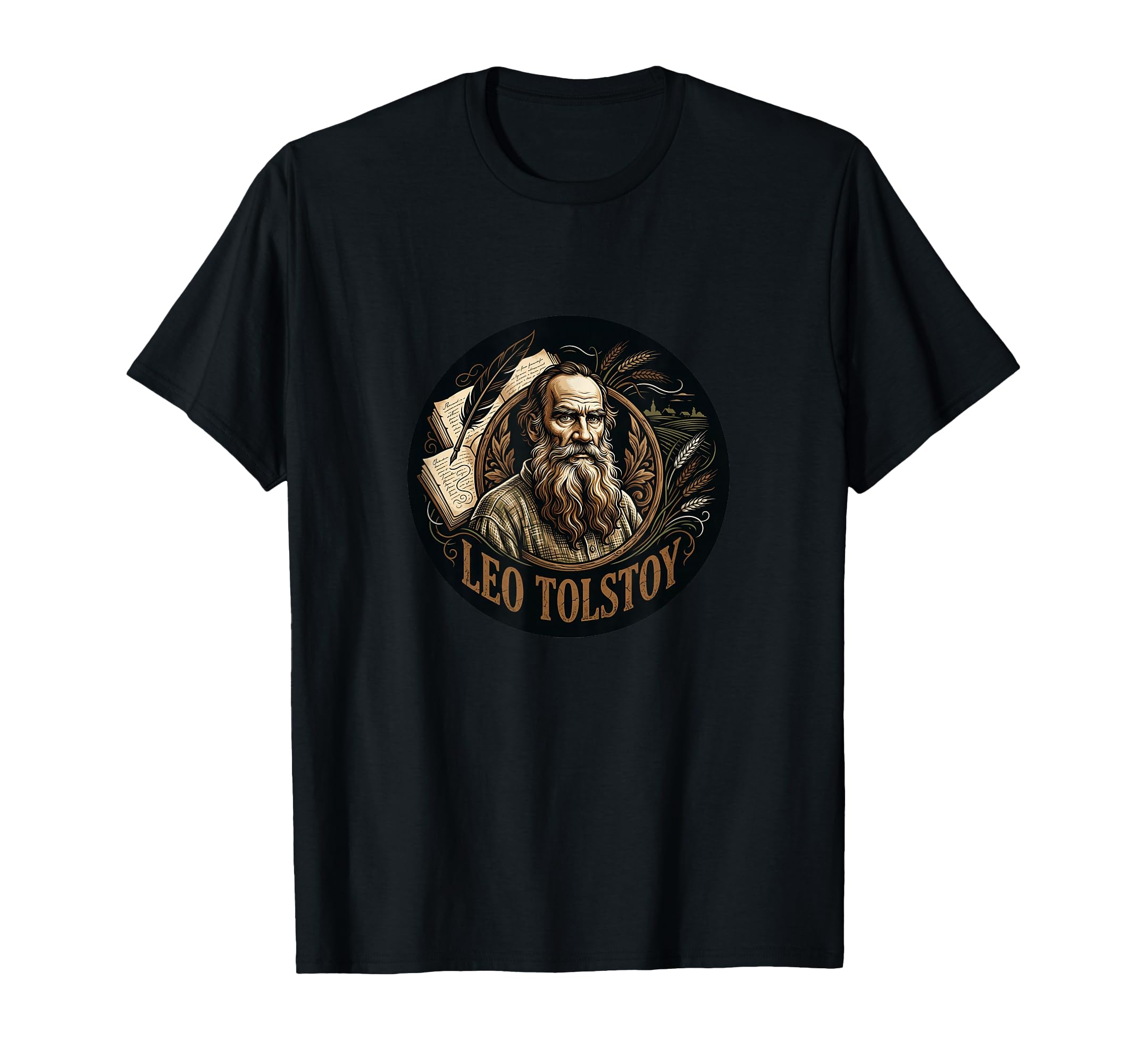 Leo Tolstoy Portrait Russian Literature T-Shirt - Novelty Apparel Unisex - T-Shirt, Sweatshirt, Hoodie