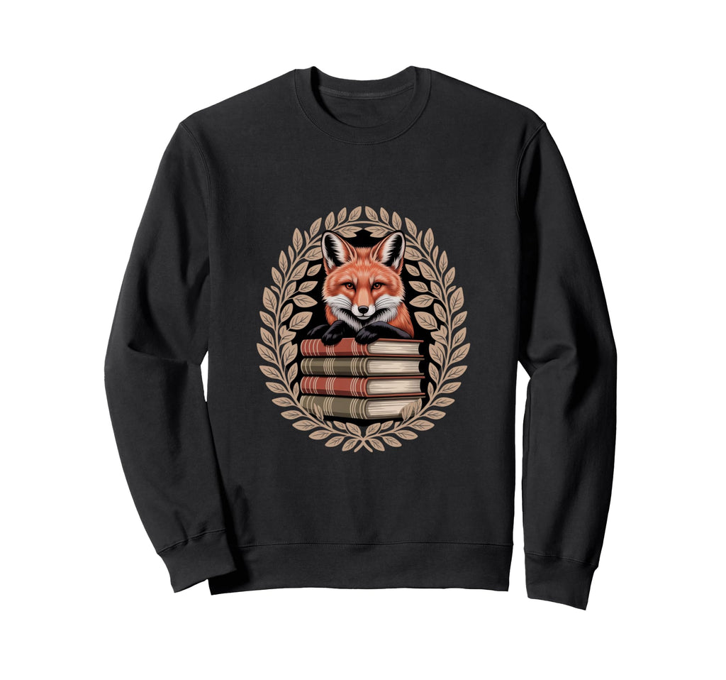 Book Fox Reading Books Library Sweatshirt - Novelty Apparel Men Women - T-Shirt, Sweatshirt, Hoodie