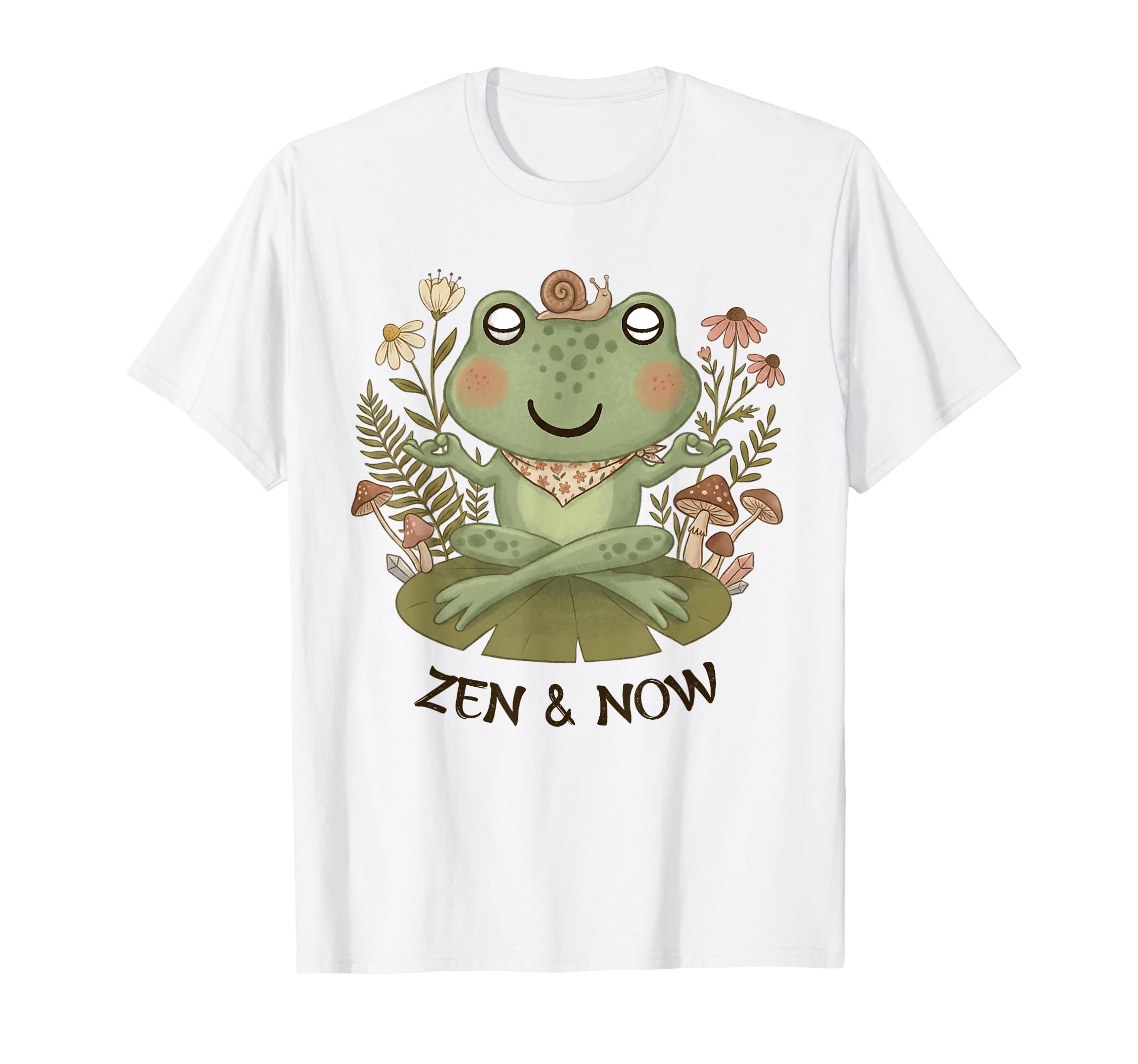 Zen Cottagecore Frog Meditation Yoga T-Shirt - Novelty Apparel for Adults - T-Shirt, Sweatshirt, Hoodie