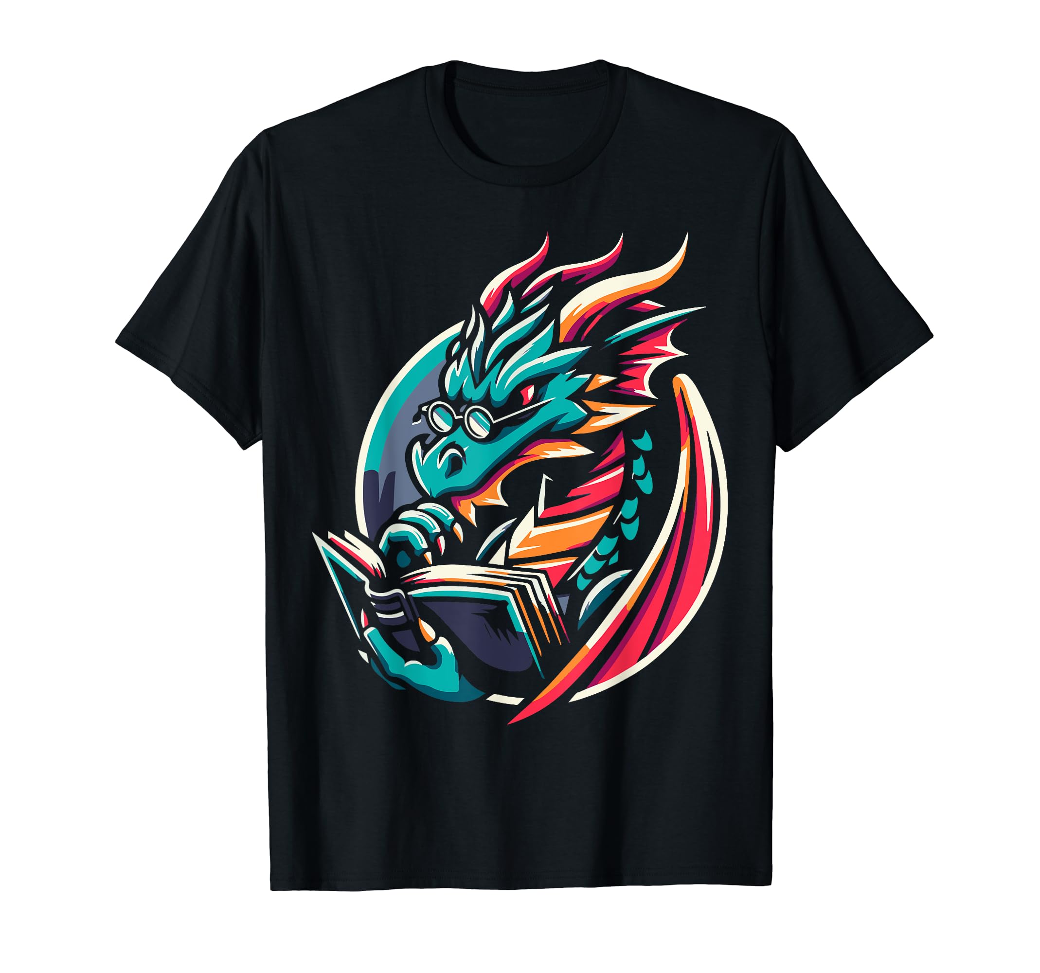 Dragon Reading Book Dragon Enthusiast T-Shirt - Unique Graphic Men Women - T-Shirt, Sweatshirt, Hoodie